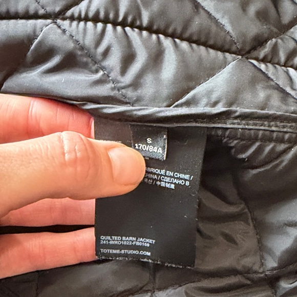 TOTEME Corduroy Trim Black Quilted Jacket / Small - Picture 10 of 11